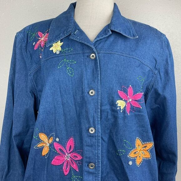 EUC Alfred Dunner Womens Denim Style Jacket Size 14 - Picture 2 of 6